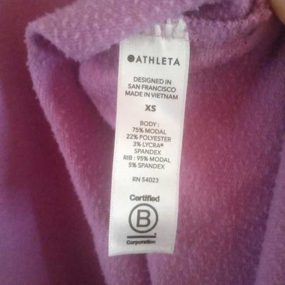 Athleta Coastal Luxe Super Soft Modal Blend Sweatshirt in Plumeria Purple Sz XS - Picture 11 of 11